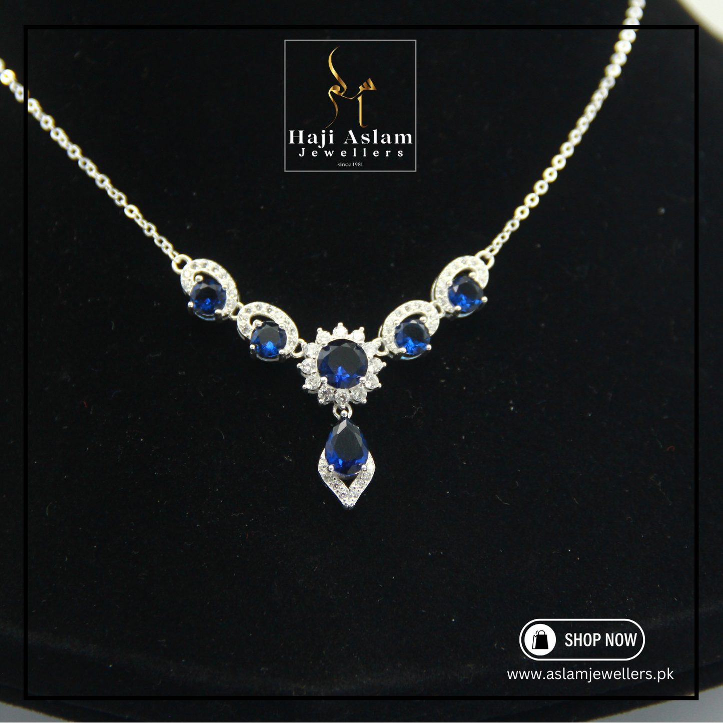 Sapphire Opulent Loop 4pcs. Set - 925 Silver (Chandi)