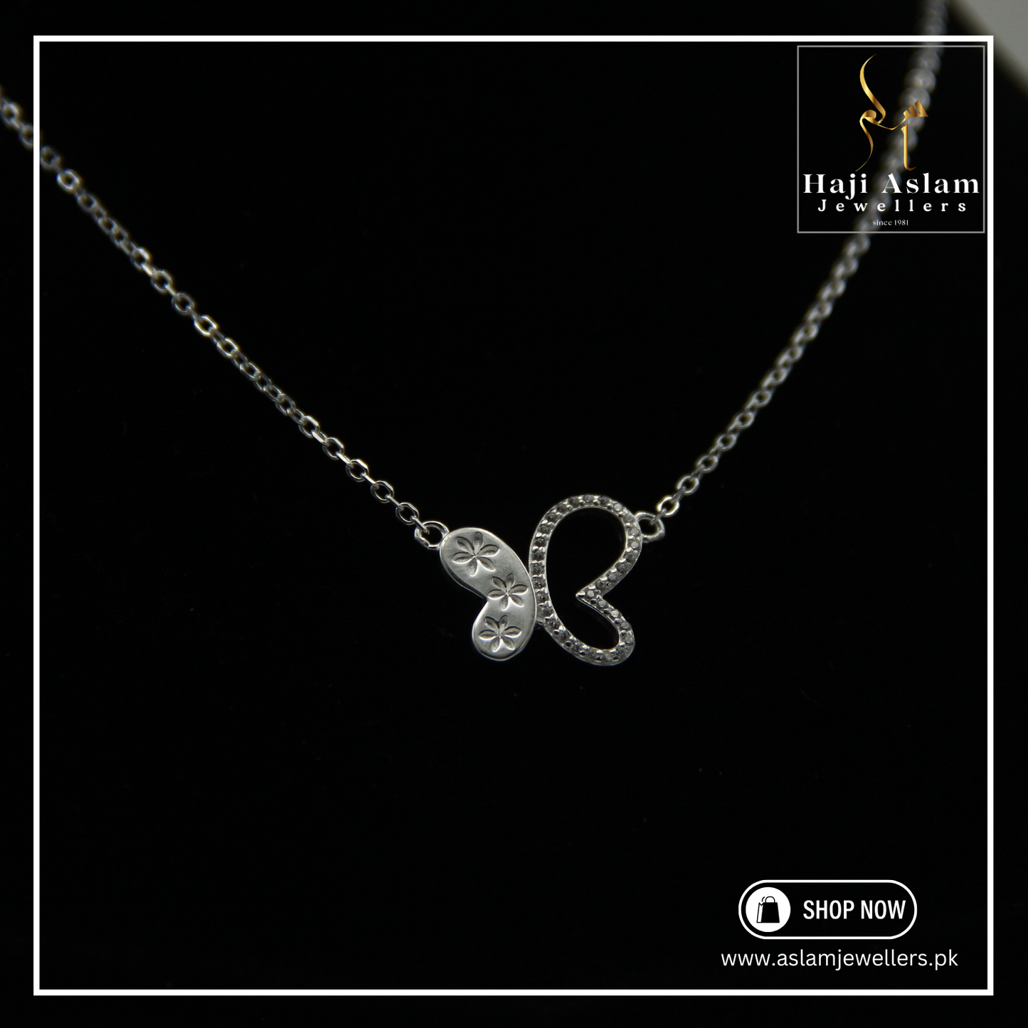 Flutterwing Elegance Pendant - 925 Silver (Chandi)