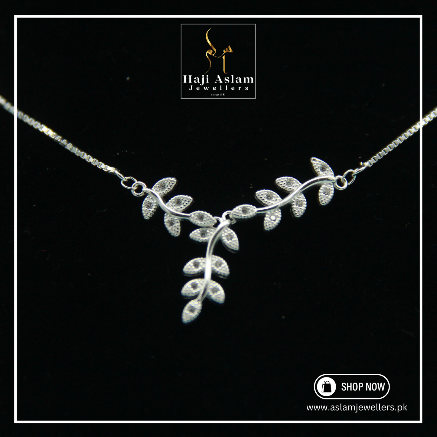 Whispering Branches Pendant Necklace – 925 Silver (Chandi)