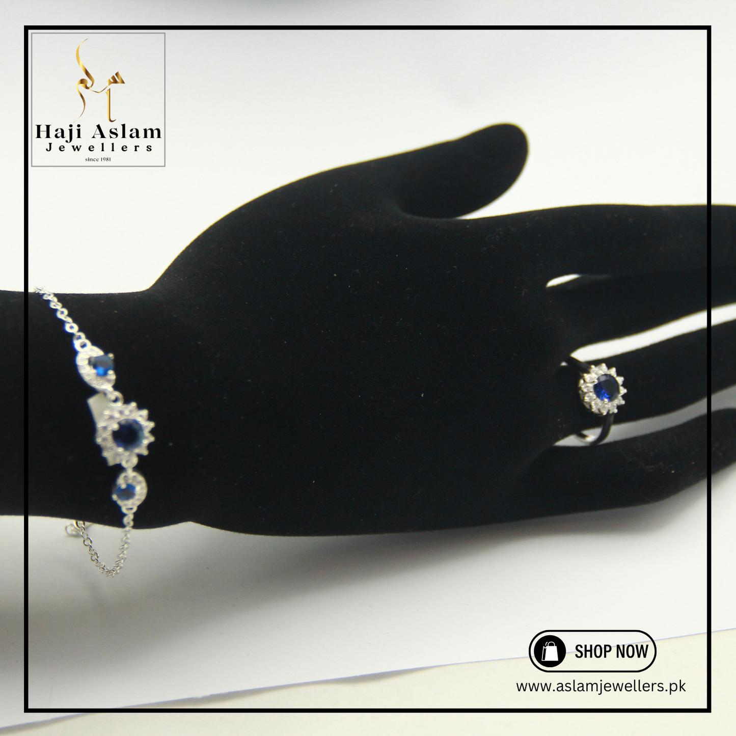 Sapphire Opulent Loop 4pcs. Set - 925 Silver (Chandi)