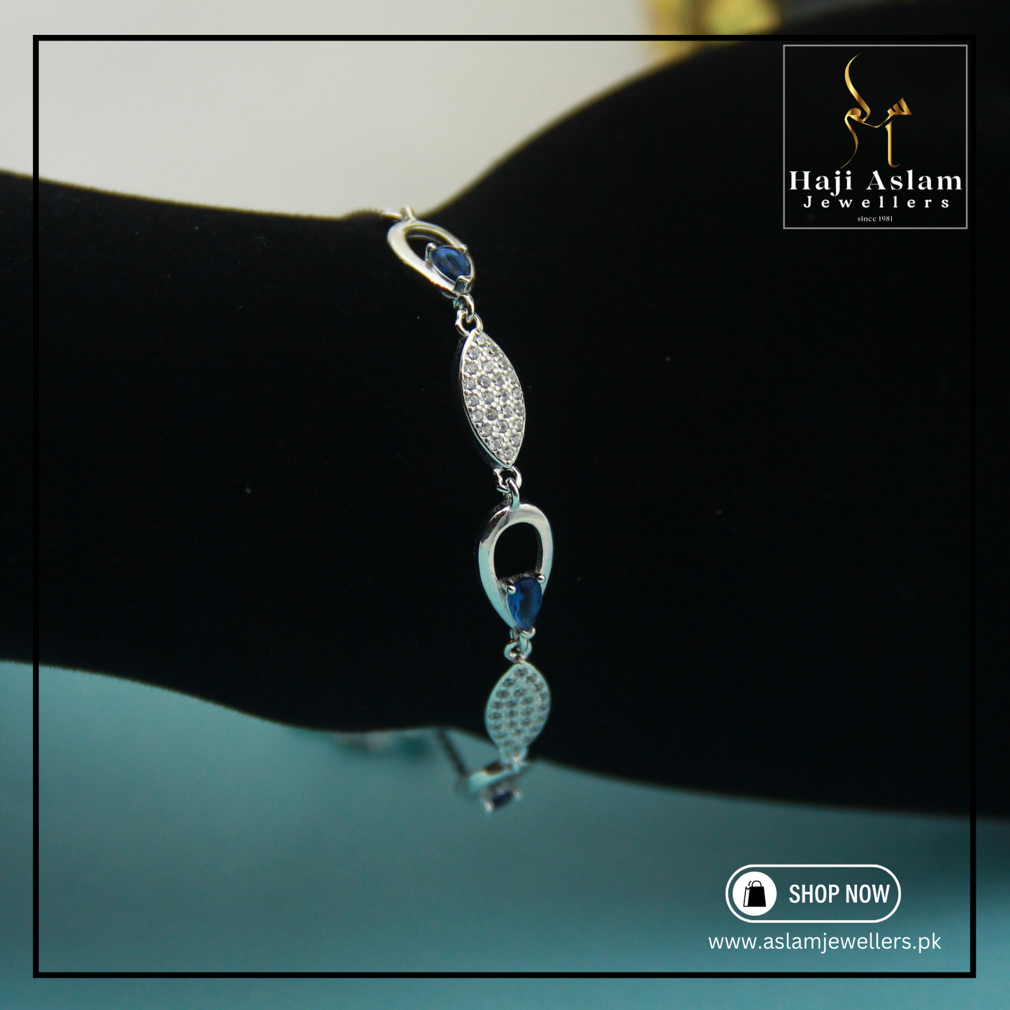 Azure Tear Drop Bracelet - 925 Silver (Chandi)