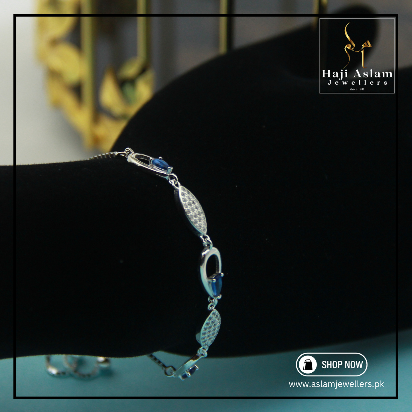 Azure Tear Drop Bracelet - 925 Silver (Chandi)