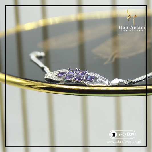 Royal Amethyst Glow Bracelet - 925 Silver (Chandi)