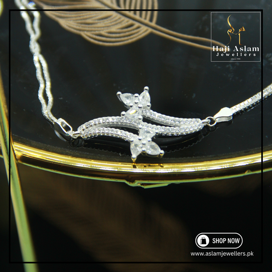 Frosted Leaf Cascade Bracelet - 925 Silver (Chandi)