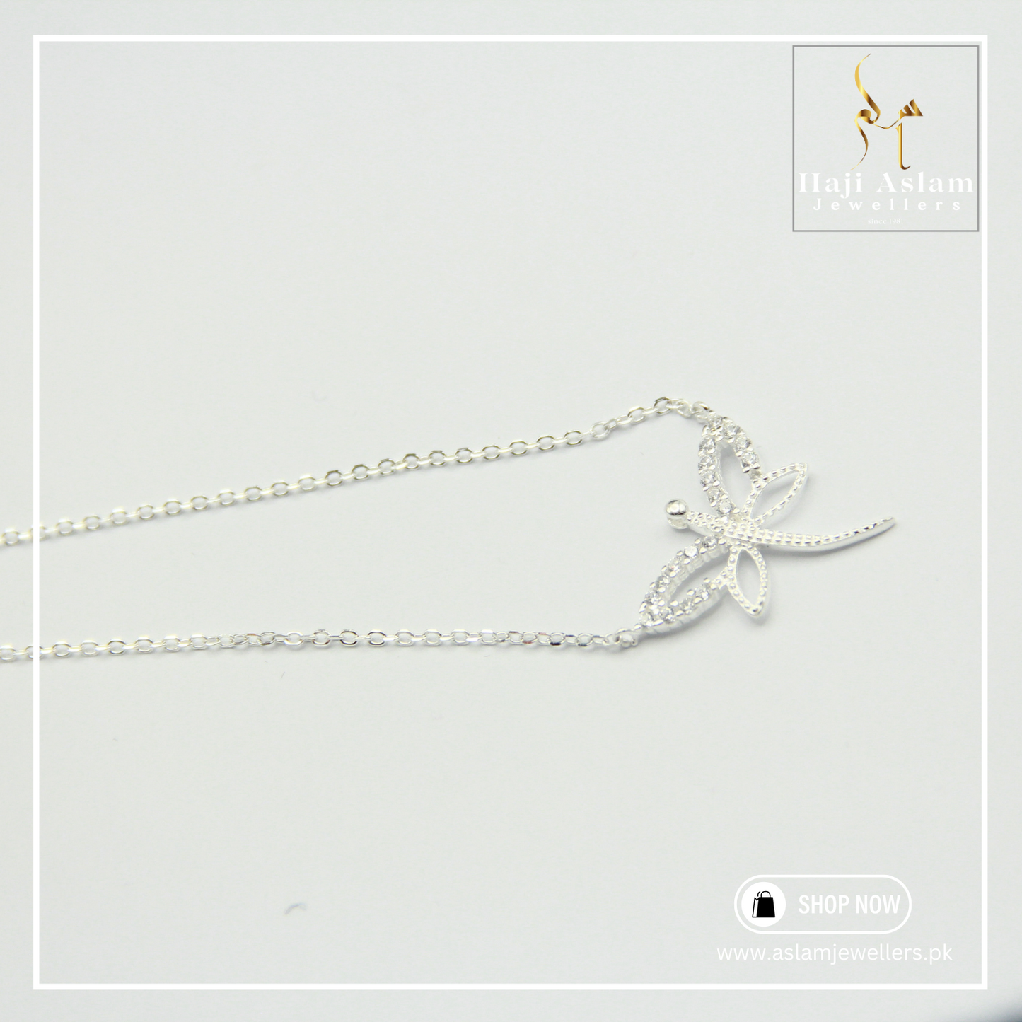 Enchanted Dragonfly Pendant Necklace - 925 Silver (Chandi)
