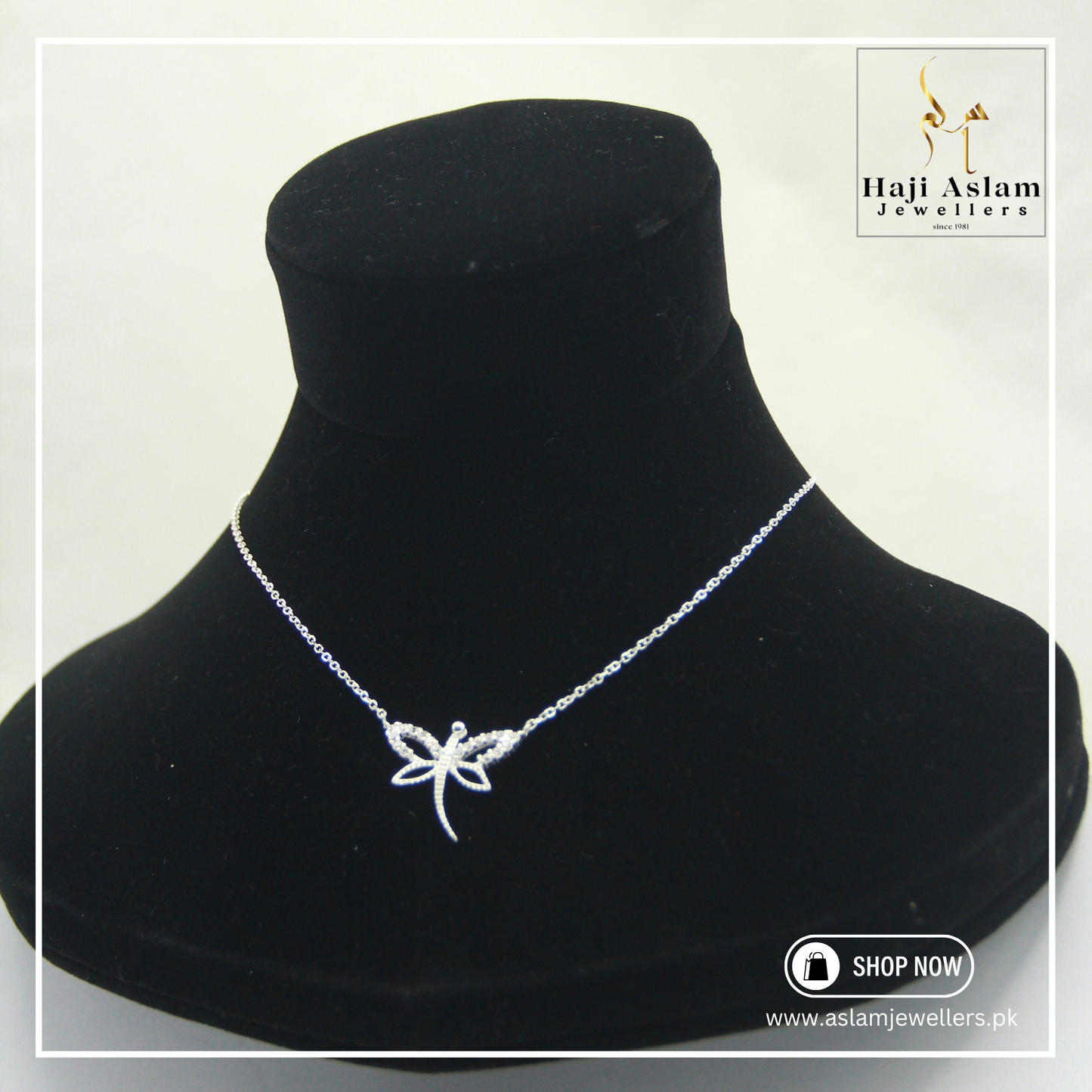 Enchanted Dragonfly Pendant Necklace - 925 Silver (Chandi)