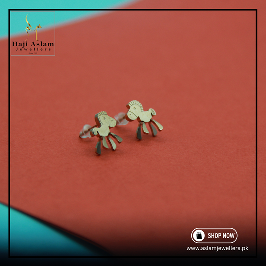 Tiny Golden Goat Earstuds for Kids
