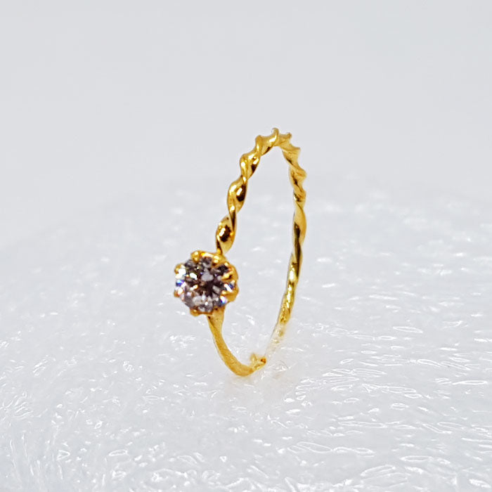 Luna Swirl Gold Nose Ring - 21K Gold